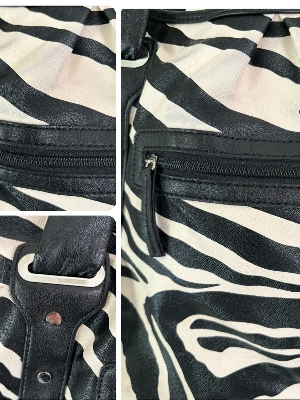 Mondani NY Zebra Print faux leather Tote Bag